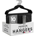 Premium Velvet Hangers Pack of 10, Non-Slip Clothes Hangers with Tie Bar & 360° Rotatable Hook for Wardrobe