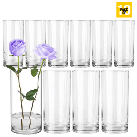 Elegant 6-Inch Plastic Acrylic Cylinder Vases - Clear Centerpieces for Weddings, Parties,Floating Candles & Versatile Home Decor