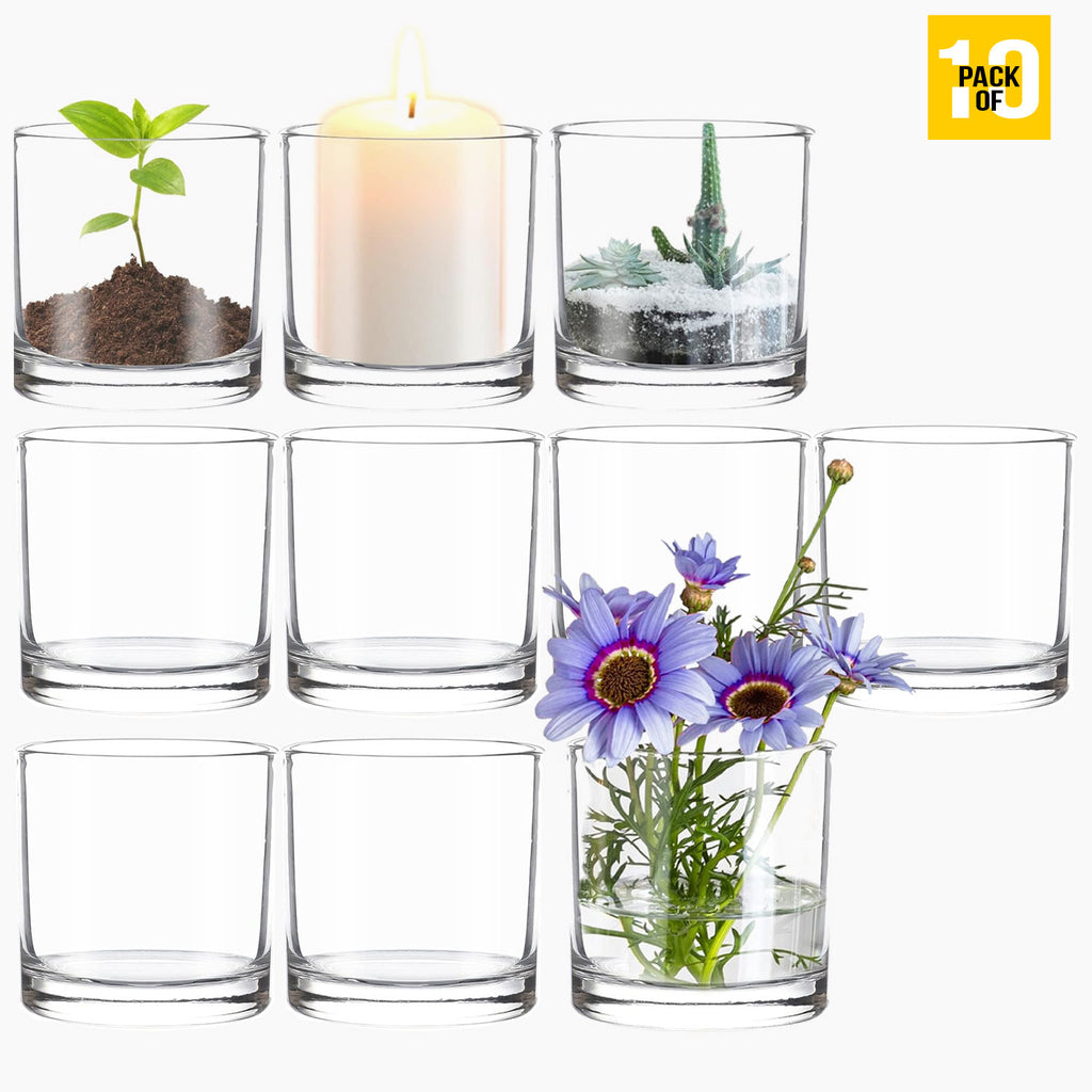 3.7-Inch Clear Plastic Acrylic Cylinder Vases - Versatile Centerpieces for Home, Weddings & Parties