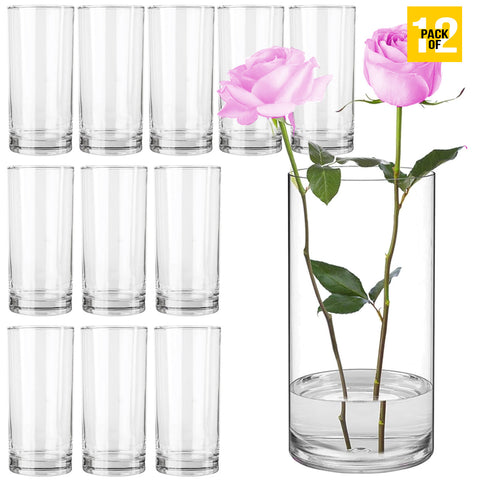 Elegant 6-Inch Plastic Acrylic Cylinder Vases - Clear Centerpieces for Weddings, Parties,Floating Candles & Versatile Home Decor