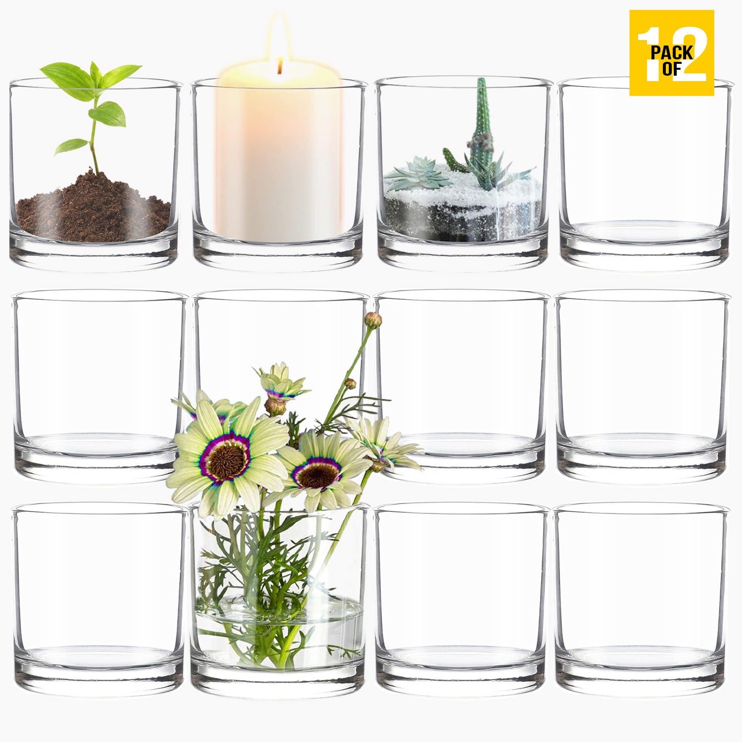 3.7-Inch Clear Plastic Acrylic Cylinder Vases - Versatile Centerpieces for Home, Weddings & Parties