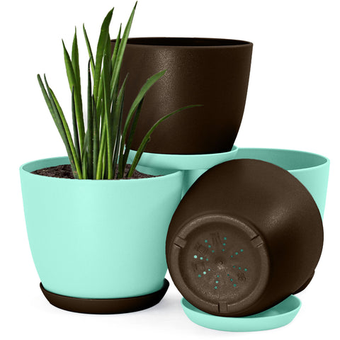 Fast Forward Premium Set of 4 Indoor Plant Pots with Drainage