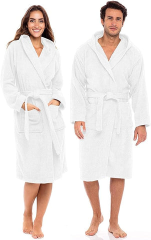 100% Cotton Terry Bathrobe Unisex Towel Robe Men & Women Spa Robe Free Size Fast Forward