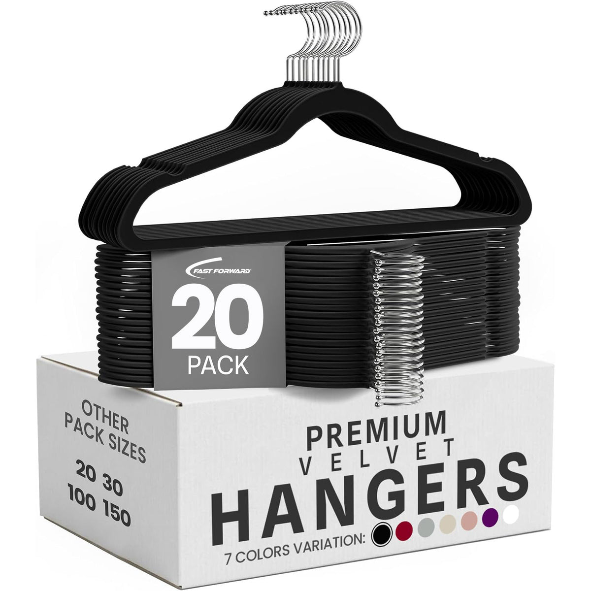 Premium Velvet Hangers Pack of 10, Non-Slip Clothes Hangers with Tie Bar & 360° Rotatable Hook for Wardrobe