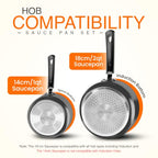 Nonstick Saucepan Set with Glass Lids, 1 Quart & 2 Quart Small Cooking Pots for Sauces, Pasta, Milk, Tea & Daily Kitchen Use
