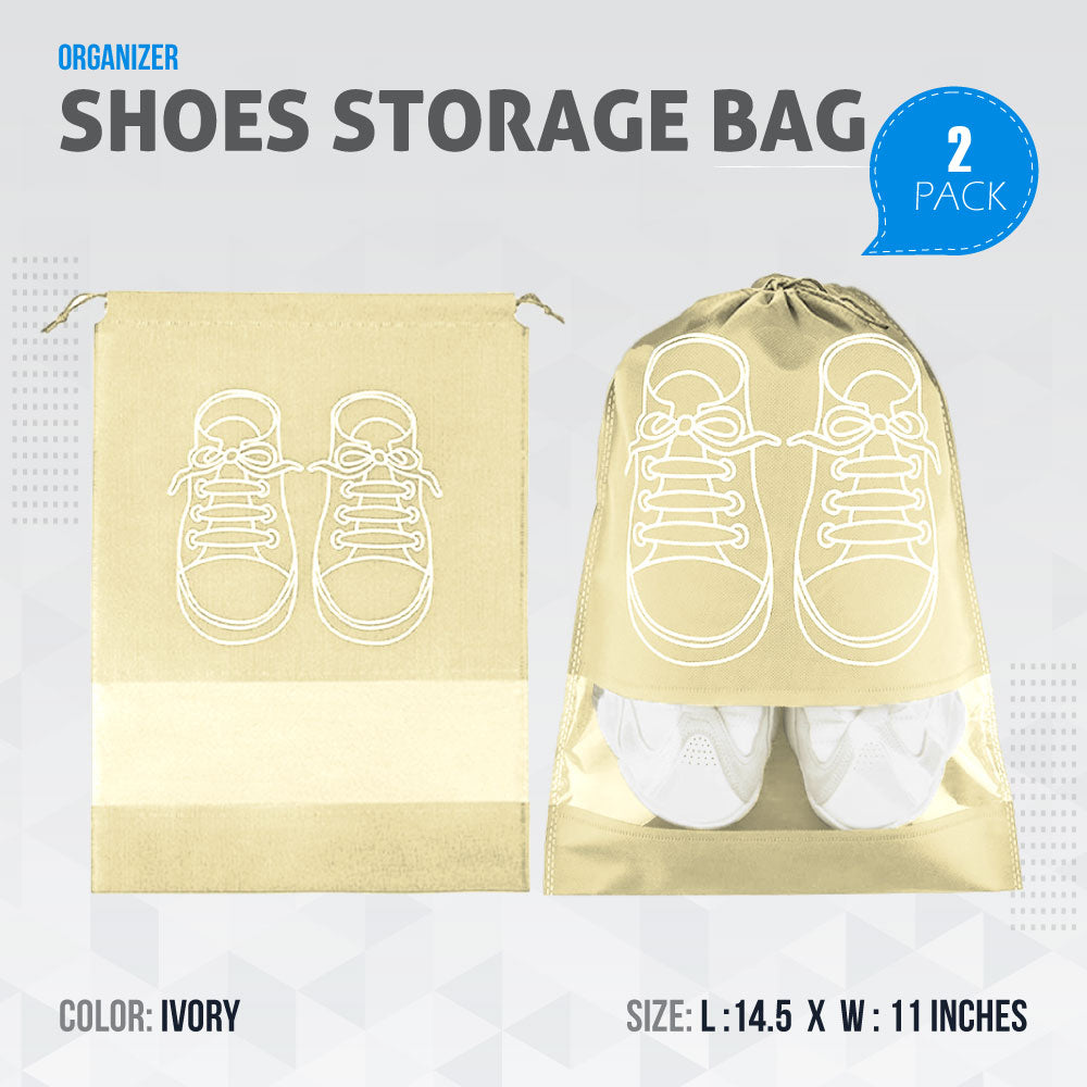 Shoe Bags for Travel Dust-proof Clear Window Non-Woven with Rope packing luggage suitcase Pouch Storage Organizer for Men and Women Fast Forward