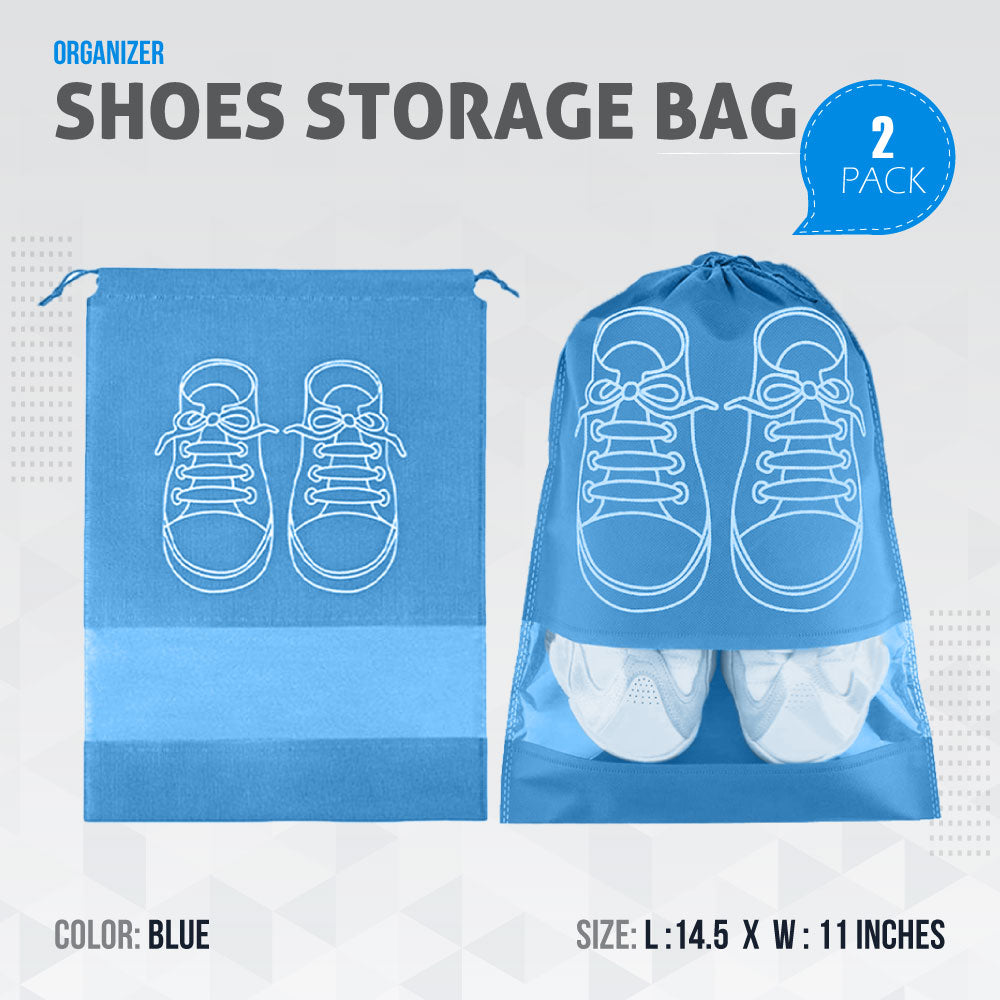 Shoe Bags for Travel Dust-proof Clear Window Non-Woven with Rope packing luggage suitcase Pouch Storage Organizer for Men and Women Fast Forward