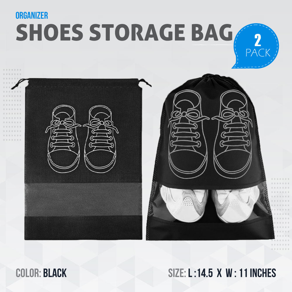 Shoe Bags for Travel Dust-proof Clear Window Non-Woven with Rope packing luggage suitcase Pouch Storage Organizer for Men and Women Fast Forward