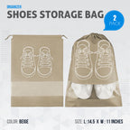 Shoe Bags for Travel Dust-proof Clear Window Non-Woven with Rope packing luggage suitcase Pouch Storage Organizer for Men and Women Fast Forward