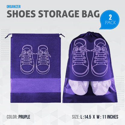 Shoe Bags for Travel Dust-proof Clear Window Non-Woven with Rope packing luggage suitcase Pouch Storage Organizer for Men and Women Fast Forward