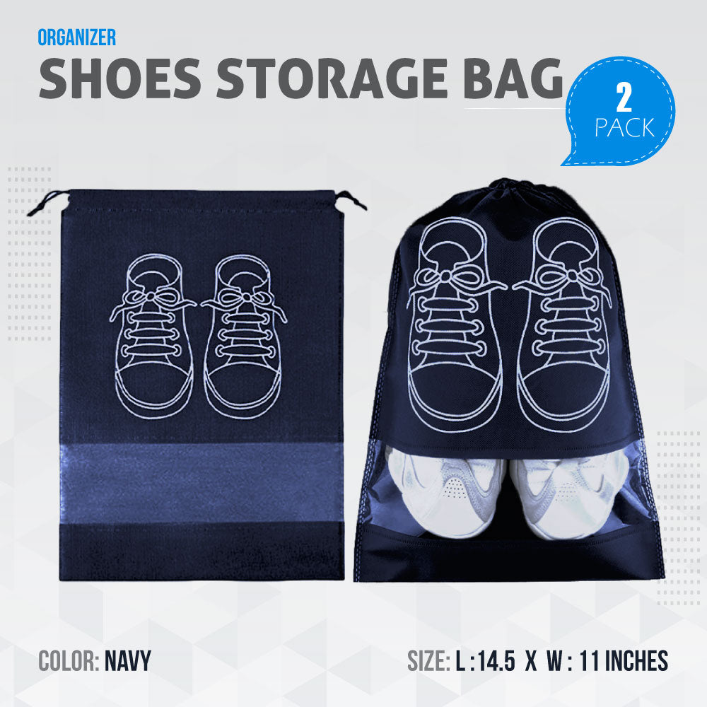 Shoe Bags for Travel Dust-proof Clear Window Non-Woven with Rope packing luggage suitcase Pouch Storage Organizer for Men and Women Fast Forward