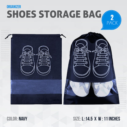Shoe Bags for Travel Dust-proof Clear Window Non-Woven with Rope packing luggage suitcase Pouch Storage Organizer for Men and Women Fast Forward