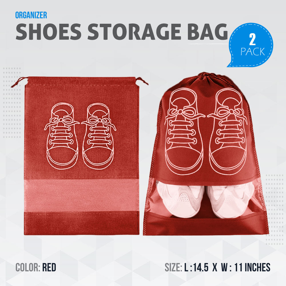 Shoe Bags for Travel Dust-proof Clear Window Non-Woven with Rope packing luggage suitcase Pouch Storage Organizer for Men and Women Fast Forward