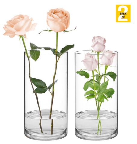 Elegant 6-Inch Plastic Acrylic Cylinder Vases - Clear Centerpieces for Weddings, Parties,Floating Candles & Versatile Home Decor