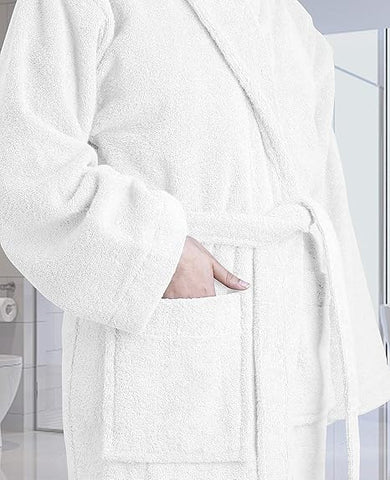 100% Cotton Terry Bathrobe Unisex Towel Robe Men & Women Spa Robe Free Size Fast Forward