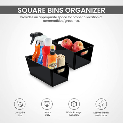 Fast Forward Organizer Bins Clear Pack of 2 - Streamline Your Pantry and Fridge Organization Fast Forward