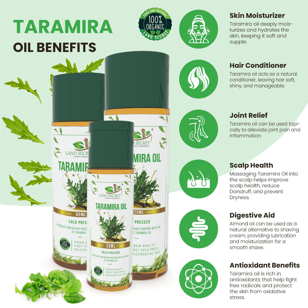 Land Secret Taramira Oil: Organic Cold-Pressed Arugula Seed Carrier Oil