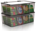 Tea Bag Organizer Stackable with Clear Top Lid Kitchen Cabinets Pantry