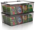 Tea Bag Organizer Stackable with Clear Top Lid Kitchen Cabinets Pantry