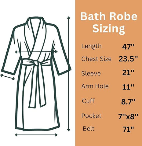 100% Cotton Terry Bathrobe Unisex Towel Robe Men & Women Spa Robe Free Size Fast Forward