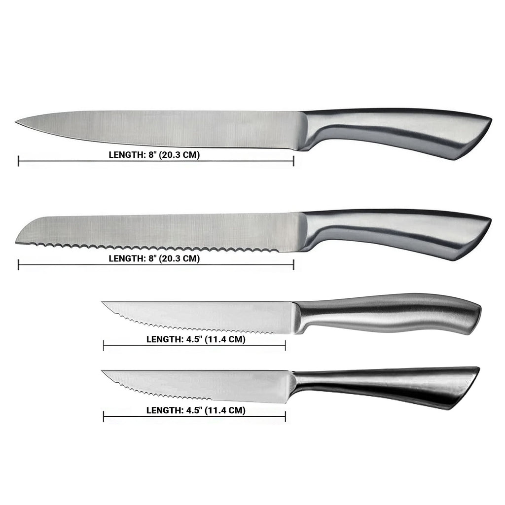 Stainless Steel Chef's Knife Set — 4-Piece Professional Kitchen Knives