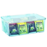 Tea Bag Organizer Stackable with Clear Top Lid Kitchen Cabinets Pantry Fast Forward