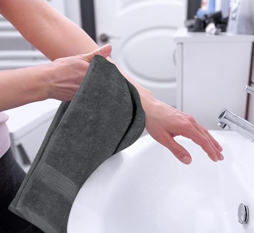 Premium Hand Towels Set, 16 by 28 inches, 100% Ring Spun Cotton, Ultra Soft and Highly Absorbent 600GSM Towels 16 X 28 inches Pack of 4
