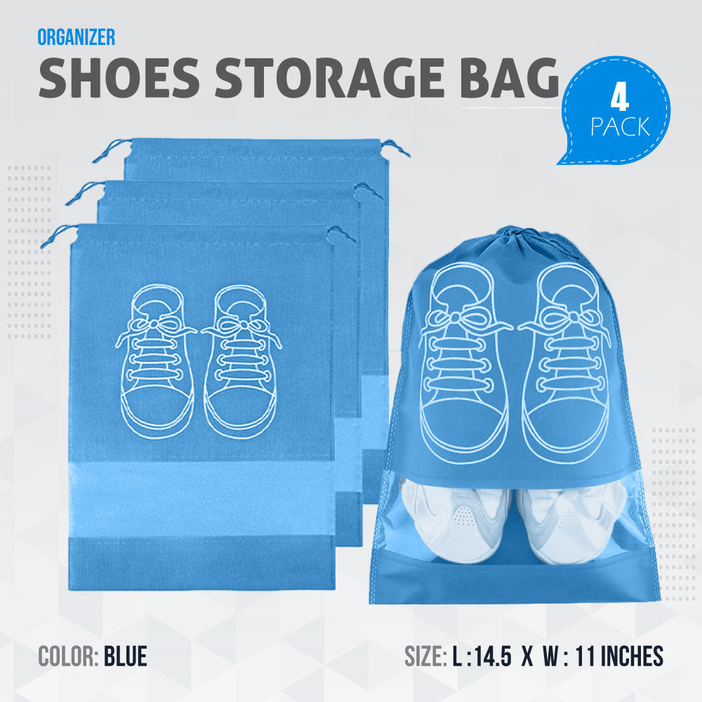 Shoe Bags for Travel Dust-proof Clear Window Non-Woven with Rope packing luggage suitcase Pouch Storage Organizer for Men and Women Fast Forward