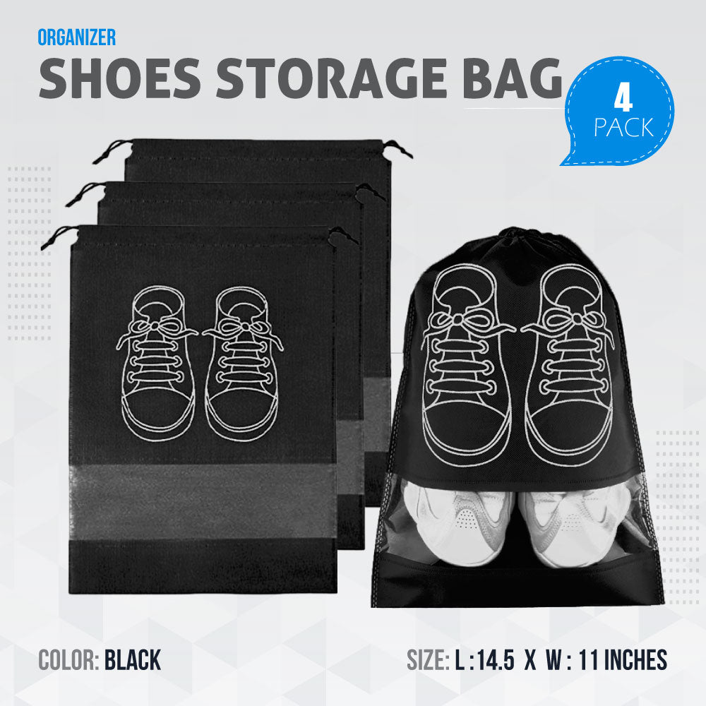 Shoe Bags for Travel Dust-proof Clear Window Non-Woven with Rope packing luggage suitcase Pouch Storage Organizer for Men and Women Fast Forward