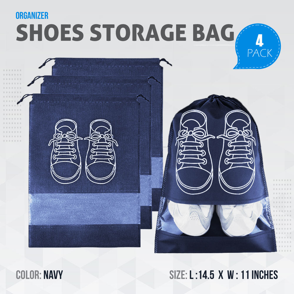 Shoe Bags for Travel Dust-proof Clear Window Non-Woven with Rope packing luggage suitcase Pouch Storage Organizer for Men and Women Fast Forward