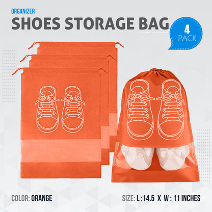 Shoe Bags for Travel Dust-proof Clear Window Non-Woven with Rope packing luggage suitcase Pouch Storage Organizer for Men and Women Fast Forward
