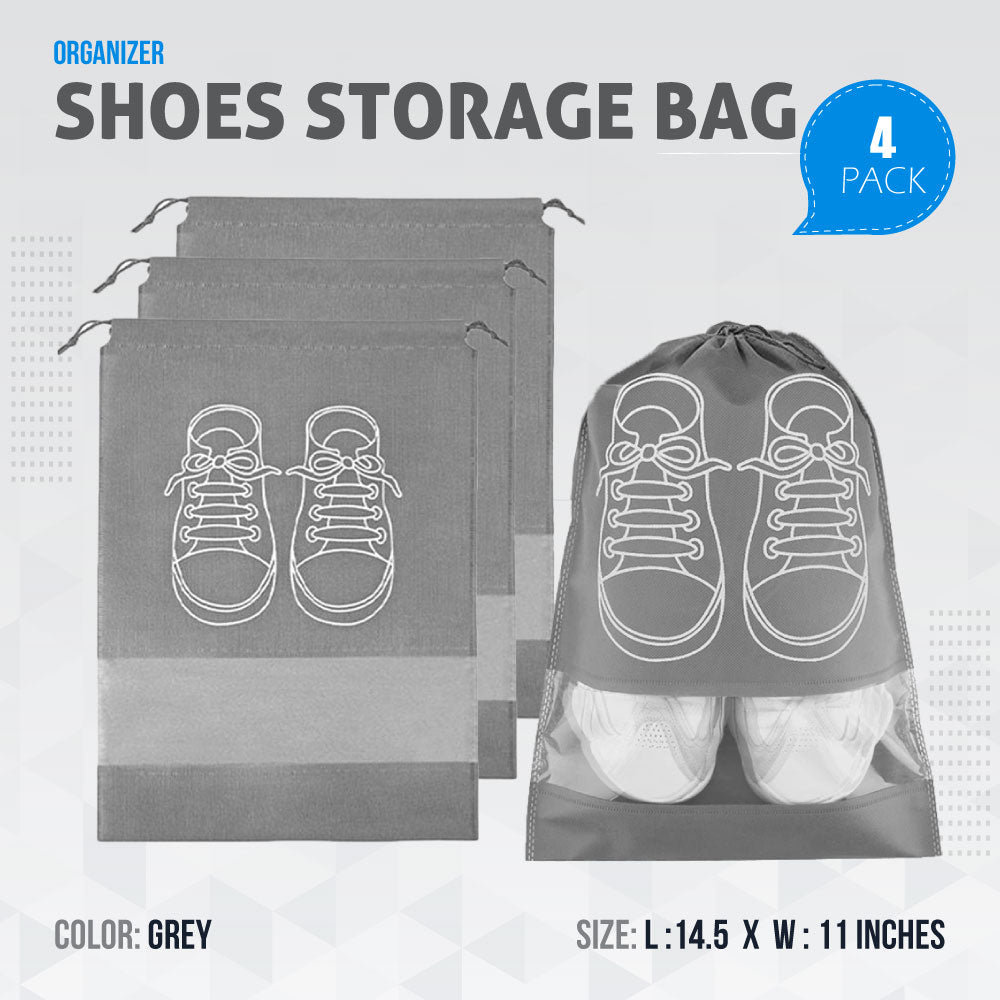 Shoe Bags for Travel Dust-proof Clear Window Non-Woven with Rope packing luggage suitcase Pouch Storage Organizer for Men and Women Fast Forward