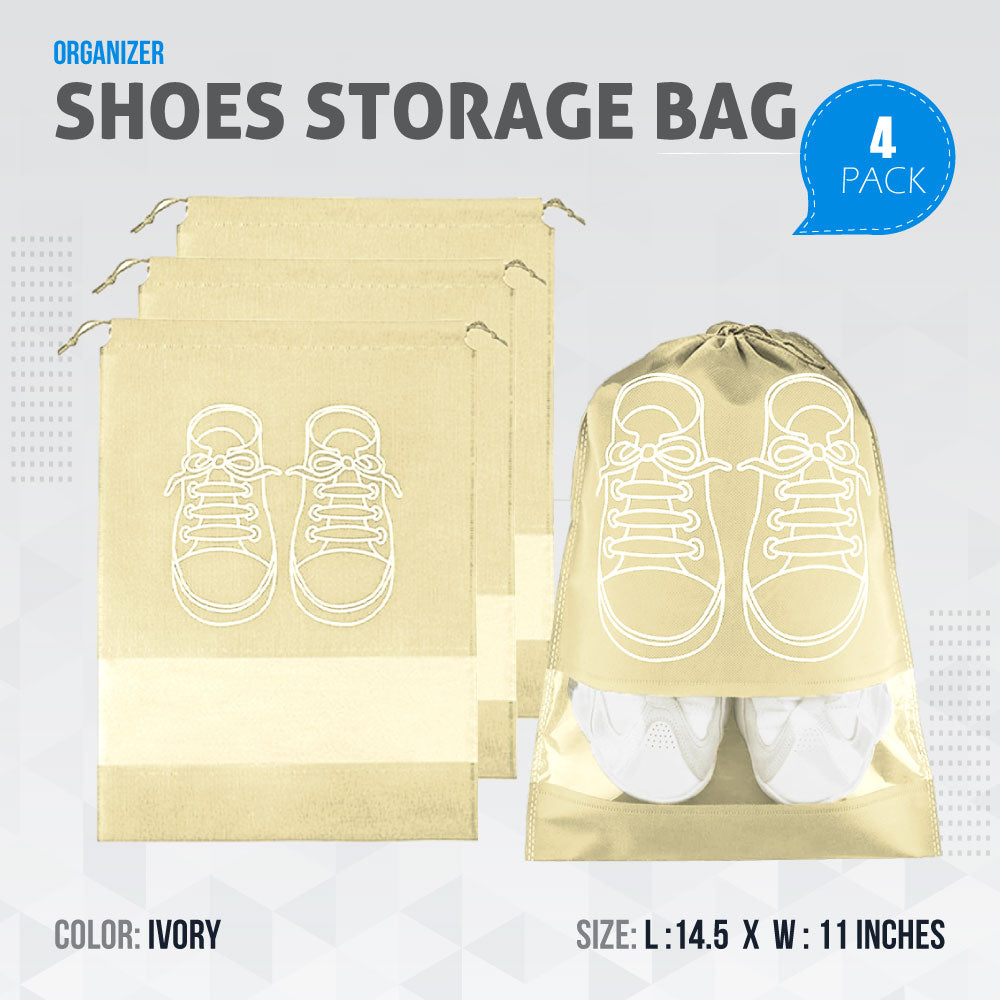 Shoe Bags for Travel Dust-proof Clear Window Non-Woven with Rope packing luggage suitcase Pouch Storage Organizer for Men and Women Fast Forward