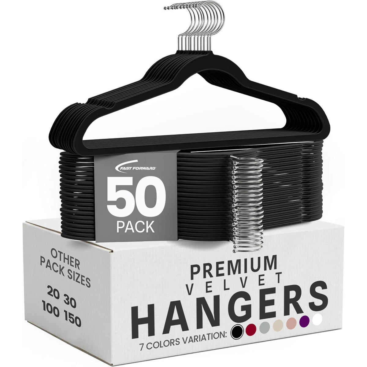 Premium Velvet Hangers Pack of 10, Non-Slip Clothes Hangers with Tie Bar & 360° Rotatable Hook for Wardrobe