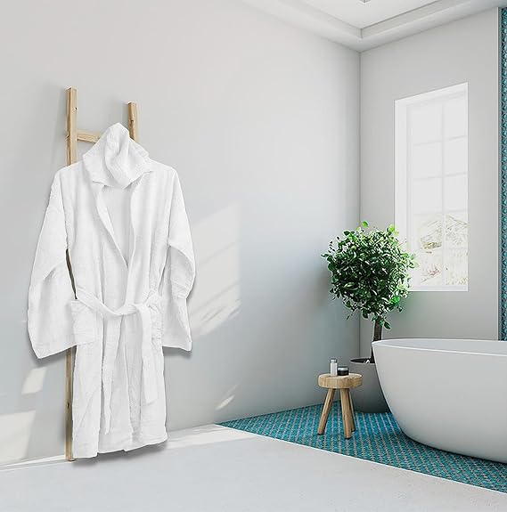 100% Cotton Terry Bathrobe Unisex Towel Robe Men & Women Spa Robe Free Size Fast Forward