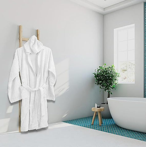 100% Cotton Terry Bathrobe Unisex Towel Robe Men & Women Spa Robe Free Size Fast Forward