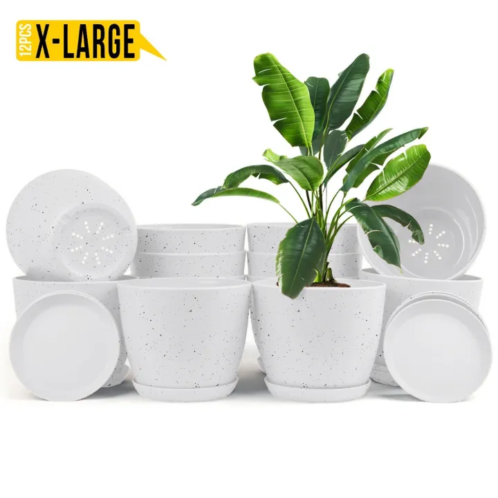 Extra Large Plant Pots for Indoor/Outdoor Use with Drainage. Available in Multi-Packs and Six Vibrant Colors