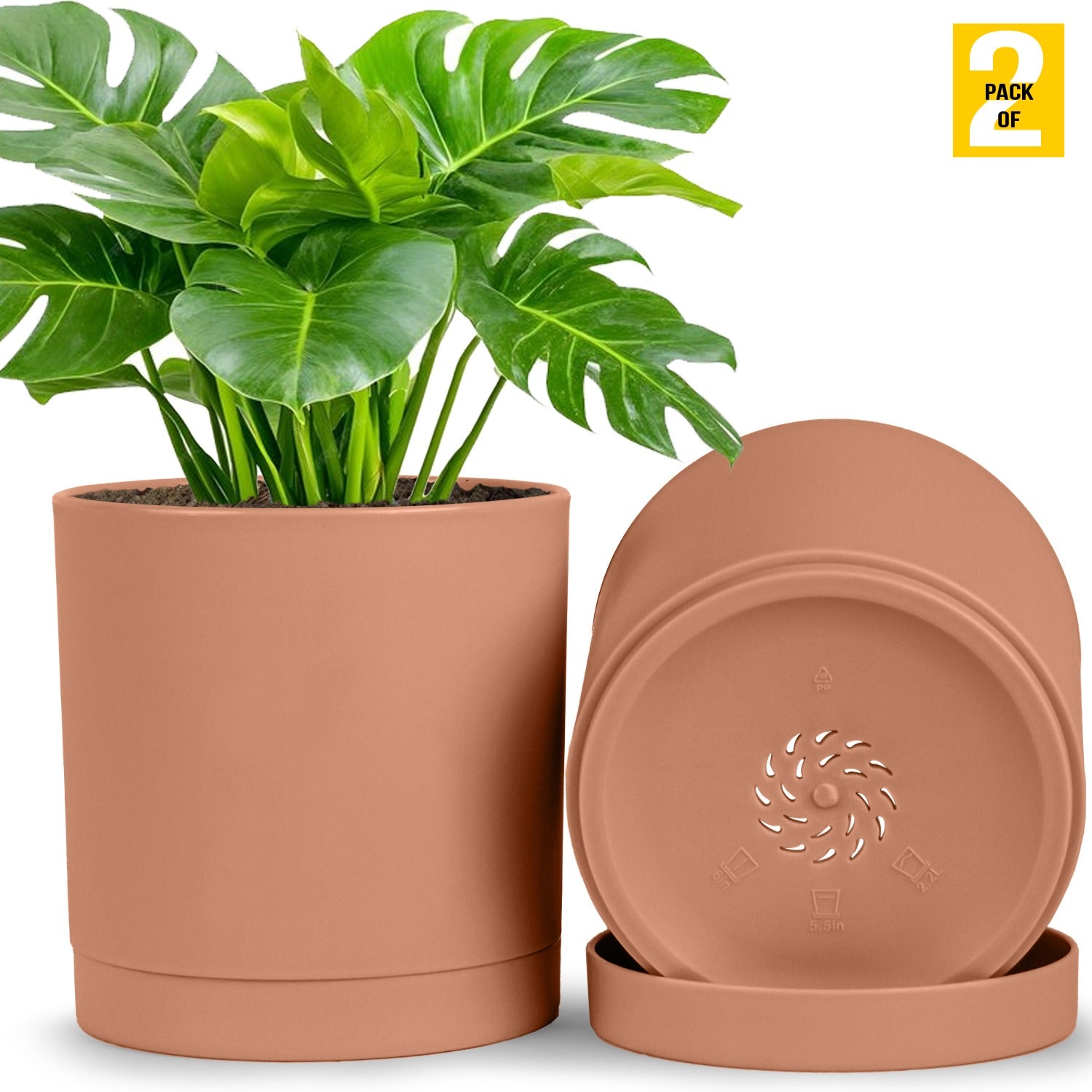6-Inch Plastic Planter Pots – Cylindrica