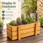 Rustic Wooden Planter & Storage Box | Decorative Wooden Box for Plants, Flowers & Kitchen Organizer