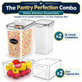 Pantry Perfection Bundle | 2 Airtight 4L Cereal Containers + 2 Medium Clear Organizer Bins