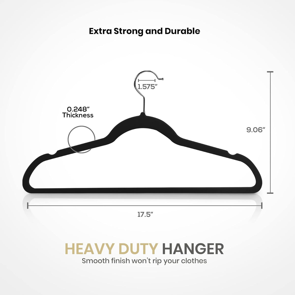 Premium Velvet Hangers Pack of 10, Non-Slip Clothes Hangers with Tie Bar & 360° Rotatable Hook for Wardrobe