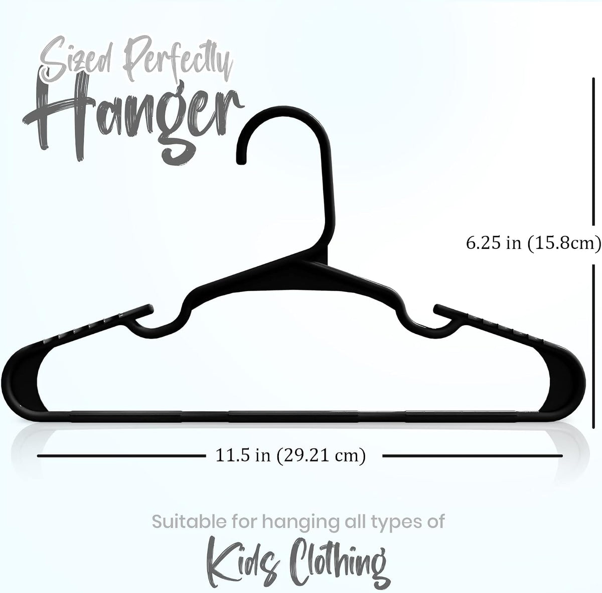 Kids Hangers Pack of 20, Non-Slip Durable Space-Saving Plastic Clothes Hangers for Baby, Toddler & Children’s Wardrobe