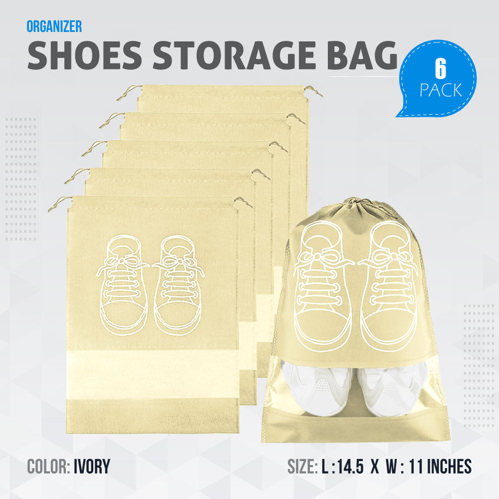 Shoe Bags for Travel Dust-proof Clear Window Non-Woven with Rope packing luggage suitcase Pouch Storage Organizer for Men and Women Fast Forward