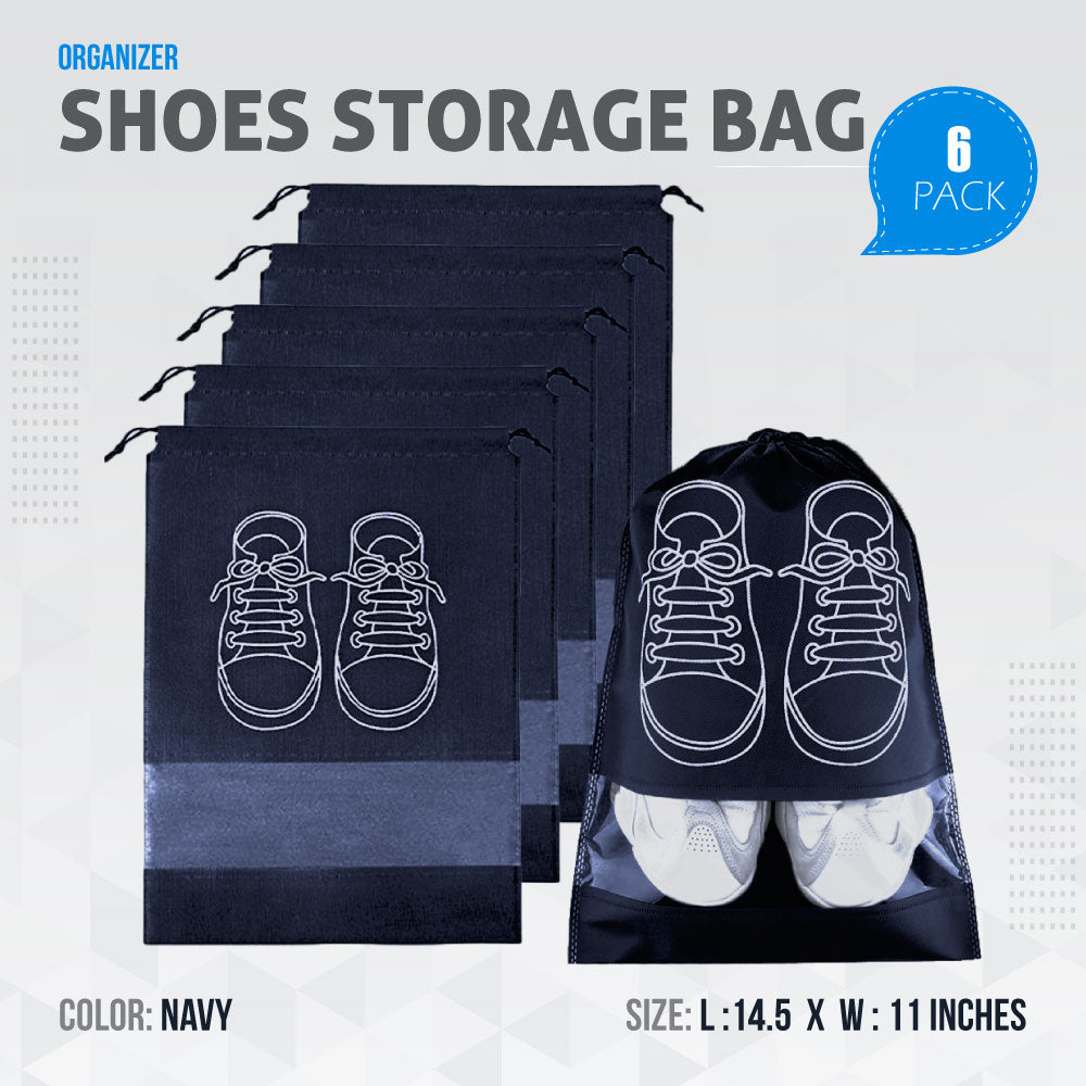 Shoe Bags for Travel Dust-proof Clear Window Non-Woven with Rope packing luggage suitcase Pouch Storage Organizer for Men and Women Fast Forward