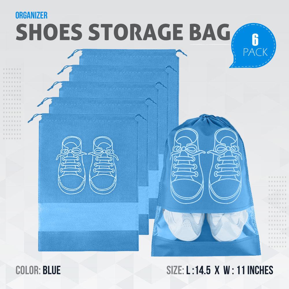 Shoe Bags for Travel Dust-proof Clear Window Non-Woven with Rope packing luggage suitcase Pouch Storage Organizer for Men and Women Fast Forward