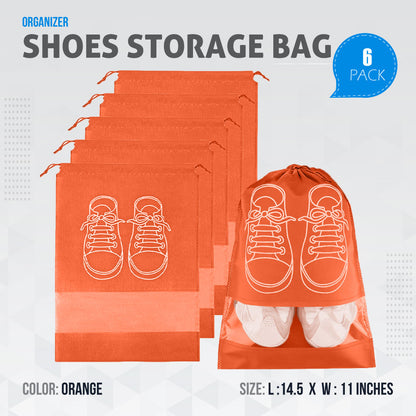 Shoe Bags for Travel Dust-proof Clear Window Non-Woven with Rope packing luggage suitcase Pouch Storage Organizer for Men and Women Fast Forward