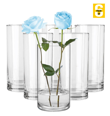 Elegant 6-Inch Plastic Acrylic Cylinder Vases - Clear Centerpieces for Weddings, Parties,Floating Candles & Versatile Home Decor