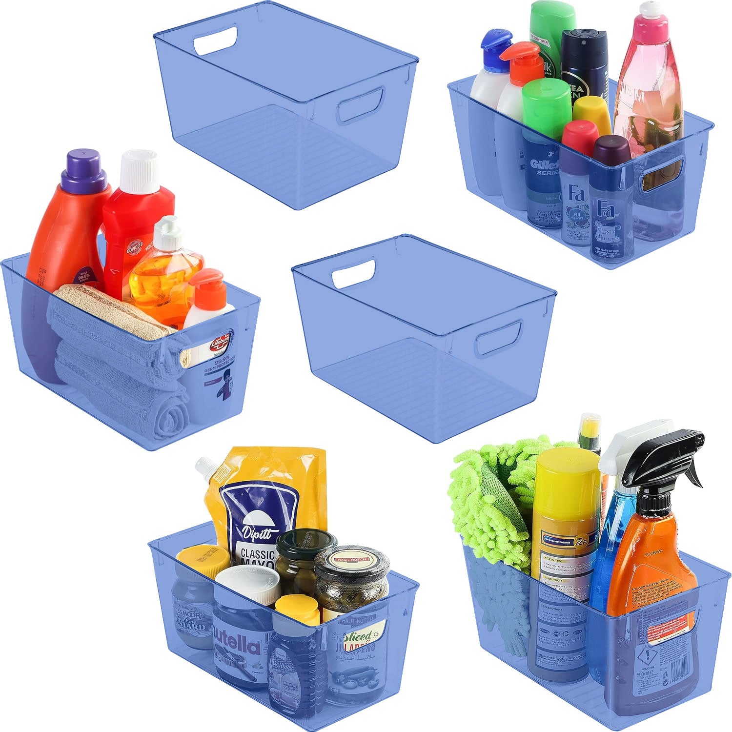 Fast Forward Organizer Bins Clear Pack of 2 - Streamline Your Pantry and Fridge Organization