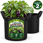 Fast Forward Heavy Duty Grow Bags with Handles – Pack of 2 | Breathable Nonwoven Fabric Planting Bags for Vegetables, Herbs & Flowers | Reusable Garden Planter Bags