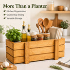 Rustic Wooden Planter & Storage Box | Decorative Wooden Box for Plants, Flowers & Kitchen Organizer